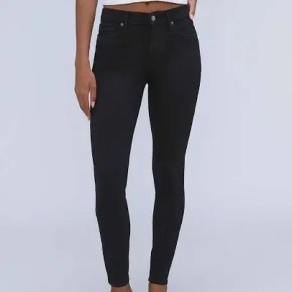 Everlane Women's The Mid-Rise‎ Skinny Stretch Jeans Black Size 32 Regular